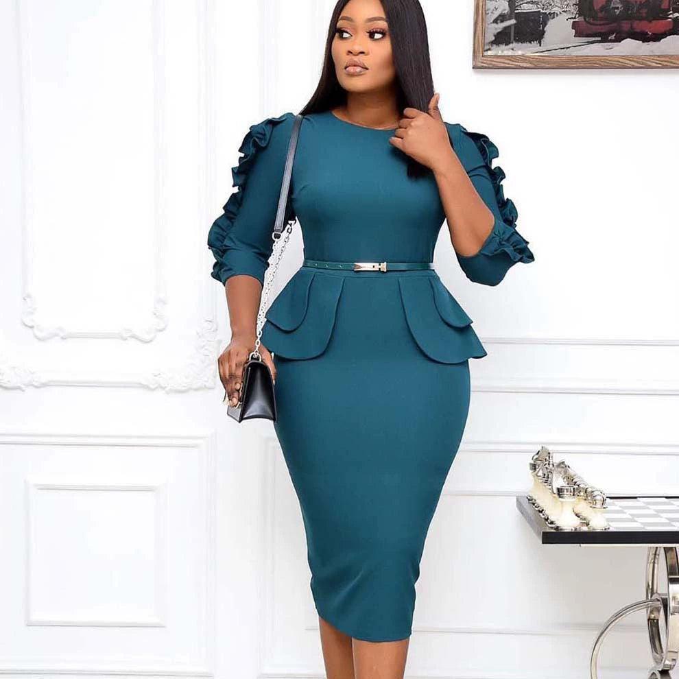 Plus-Size African Party Dress - Elegant Purple Women's Fashion - ClubOn