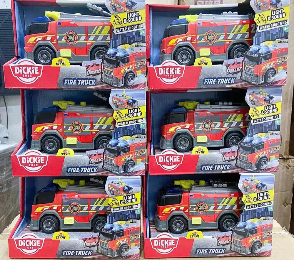 German DickieToys Sound & Light Fire Truck, Police Car, and Engineering Vehicle - ClubOn