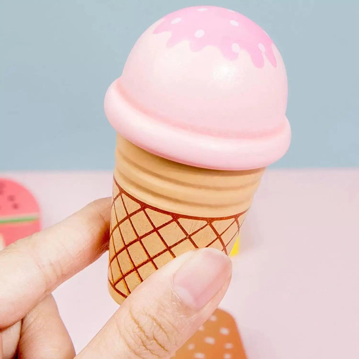 Wooden Playhouse Kitchen Toy Set – Simulation Food & Ice Cream - ClubOn