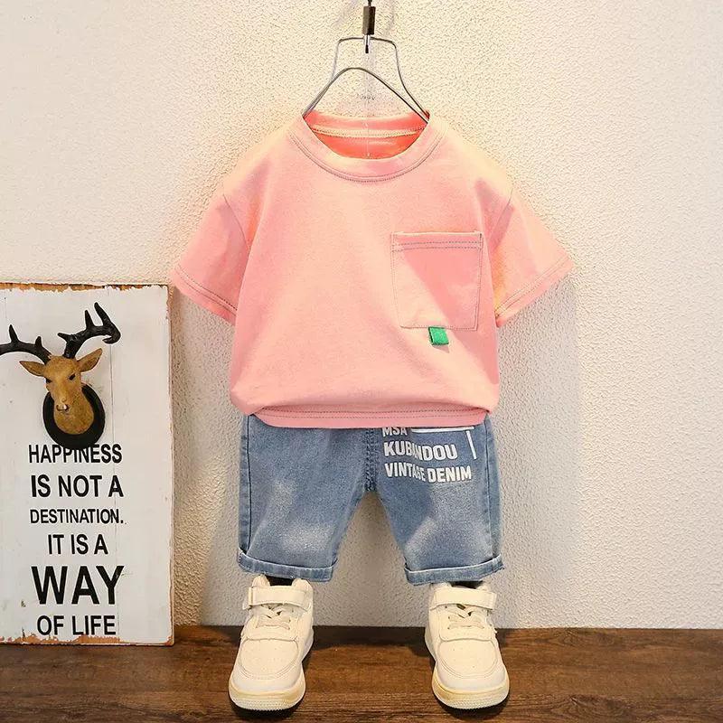 Fashion Baby Boys T-Shirt + Denim Shorts Set (0-6 Years Old) - ClubOn