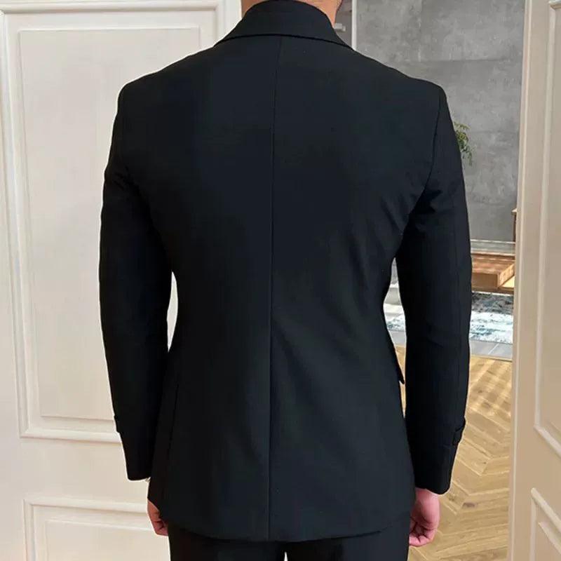 Solid Metal Buckle Decoration Blazer for Men – Party & Wedding Formal Blazer Jacket - ClubOn