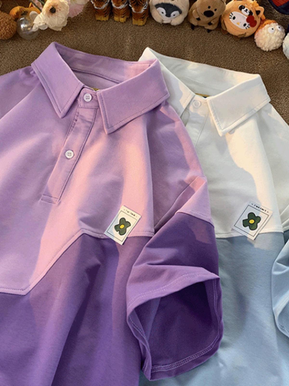 Large Size Men’s Contrast Color POLO Shirt – Summer Short-Sleeved Trendy - ClubOn