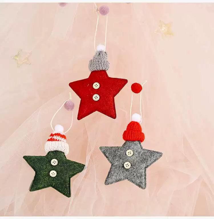 Christmas Decorations - Knitted Hat with Five-Pointed Star - ClubOn