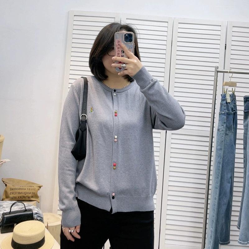 Custom Button Embroidery Knitted Cardigan for Women - ClubOn