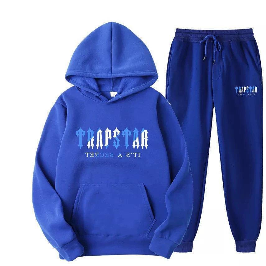 TRAPSTAR Blue Letter Hoodie – Unisex Fleece Hoodie for Casual Wear - ClubOn