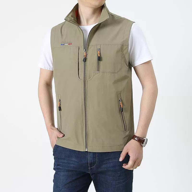 Men’s Autumn Outdoor Sports Vest Jacket – Loose Plus Size - ClubOn