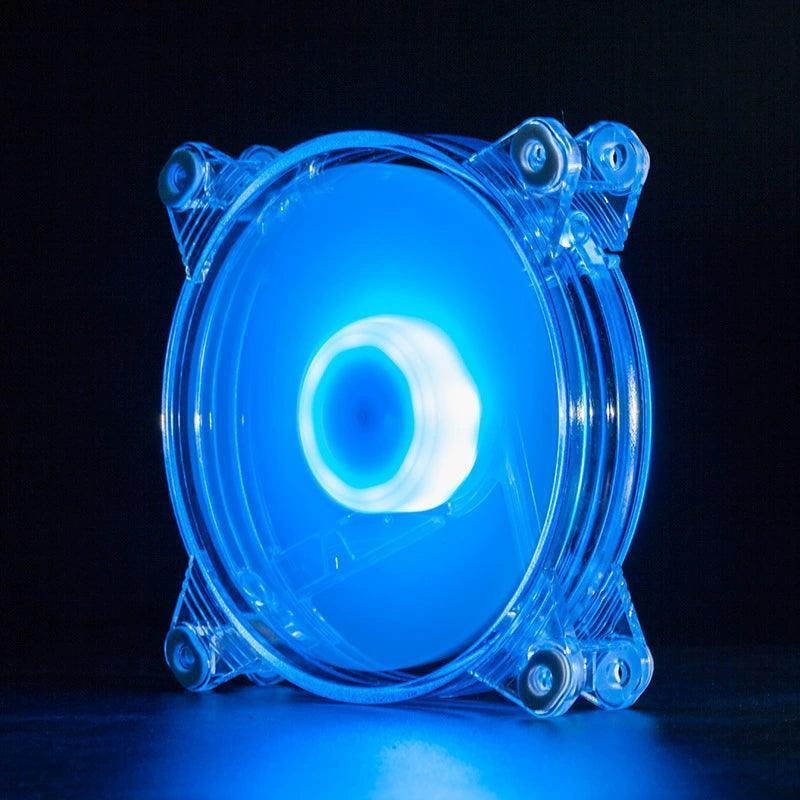 12CM Transparent Cooling Fan - Round Frame with LED Lights - ClubOn