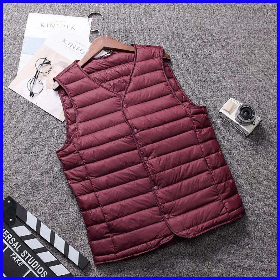 Men’s Waistcoat Down Vest Jacket – Sleeveless Winter Coat - ClubOn