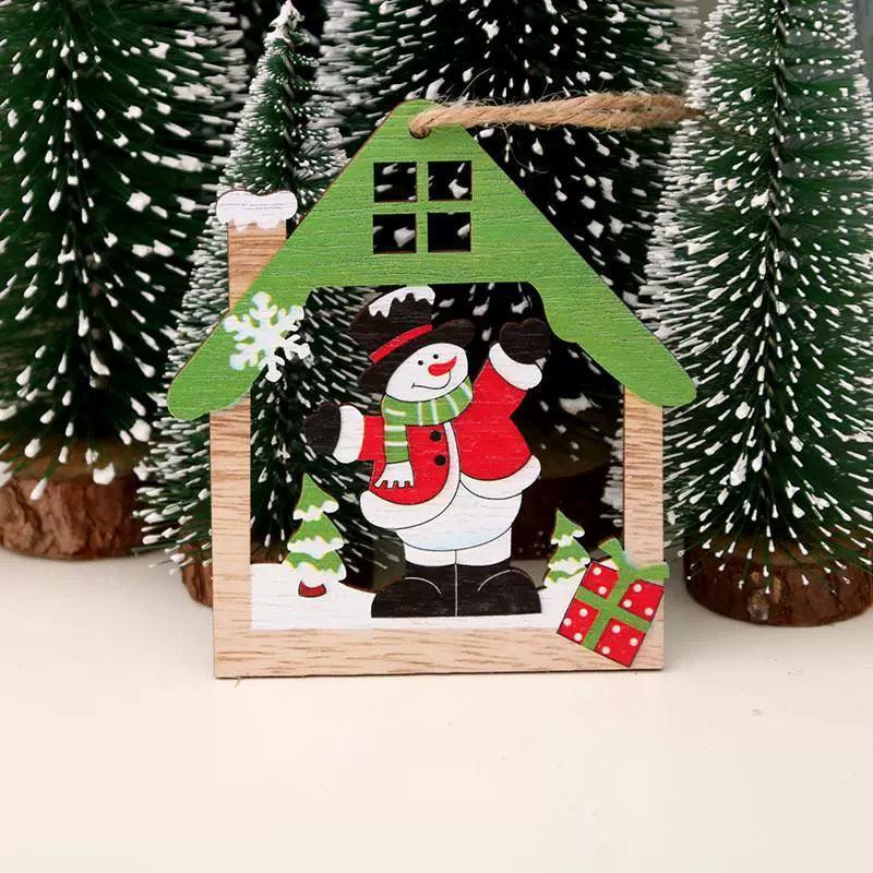 Christmas Tree Hollow Wooden Pendant – Holiday Décor Ornament - ClubOn