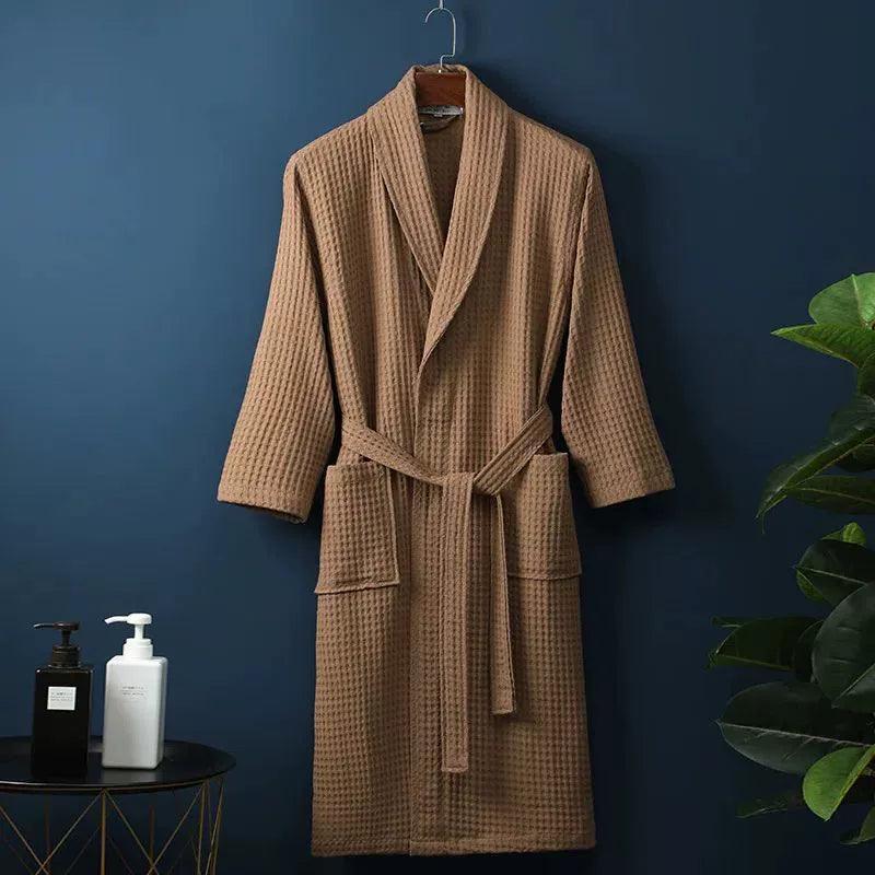 Men Women 100% Cotton Terry Bathrobe – Water Absorbent Towel Sleepwear - ClubOn