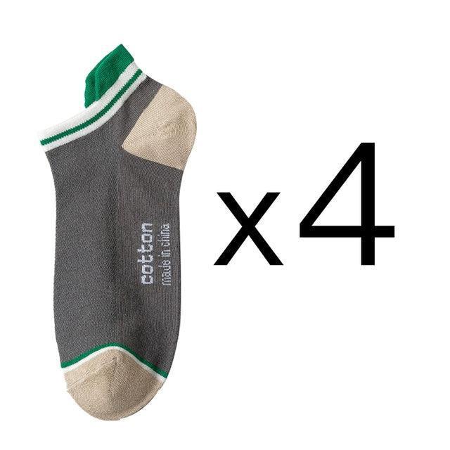 4 Pairs Cotton Men’s Short Socks – Fashionable, Breathable Ankle Socks - ClubOn