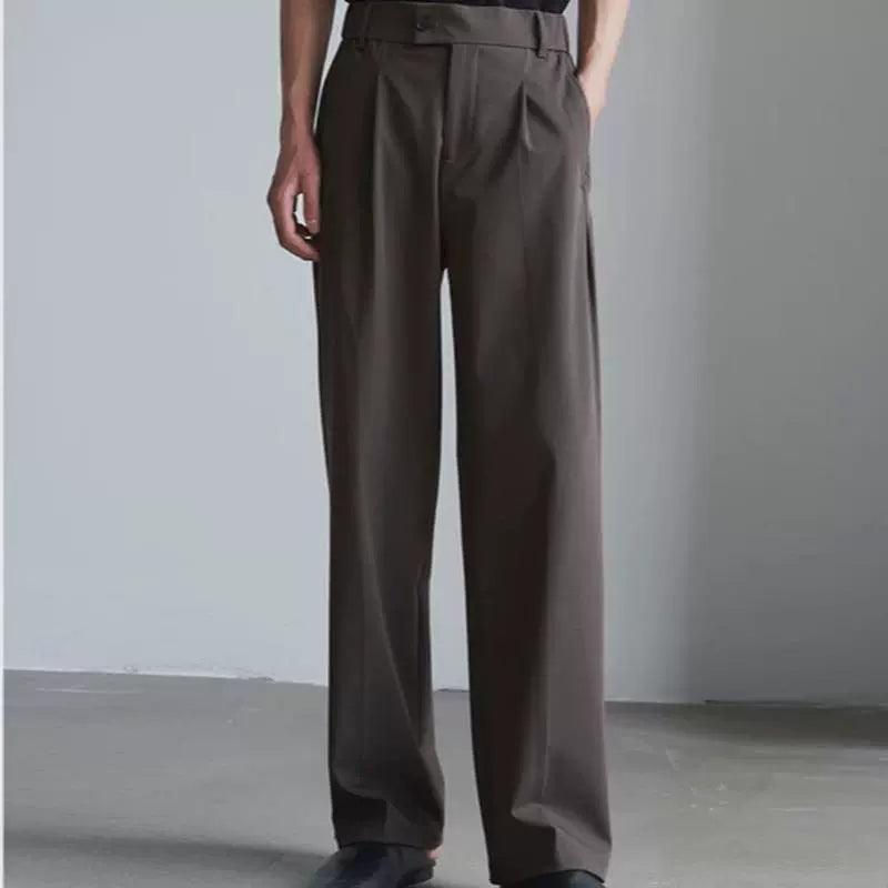 Men's Trendy Drapey Loose Straight Long Trousers – Stylish & Comfortable - ClubOn