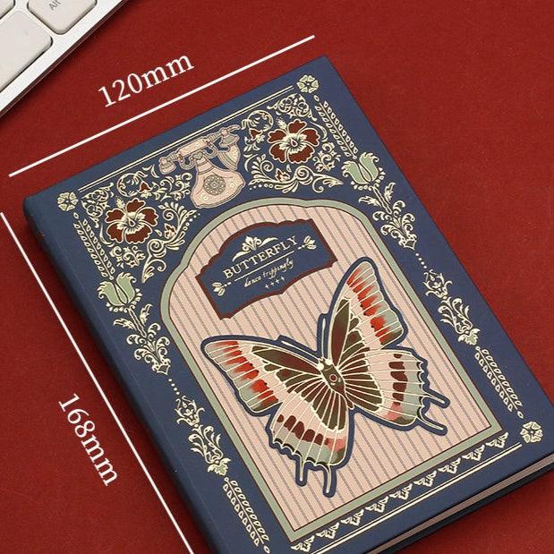 Retro Gothic Style Butterfly Notebook – Hot Stamping Chinese Literary Design - ClubOn