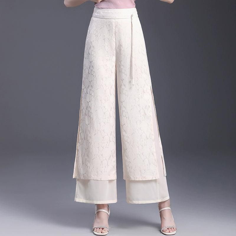 Chinese Style High-Waist Split Pants for Women - ClubOn