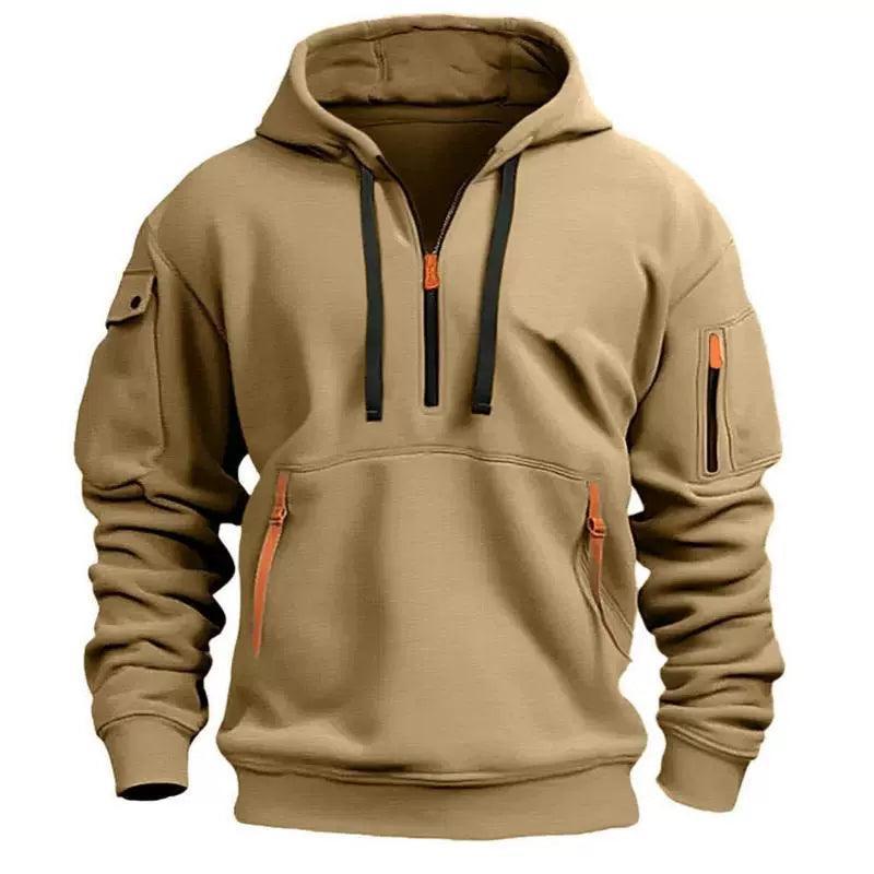 Men's Hoodie with Zipper & Multiple Pockets – Stylish Pullover Jacket - ClubOn
