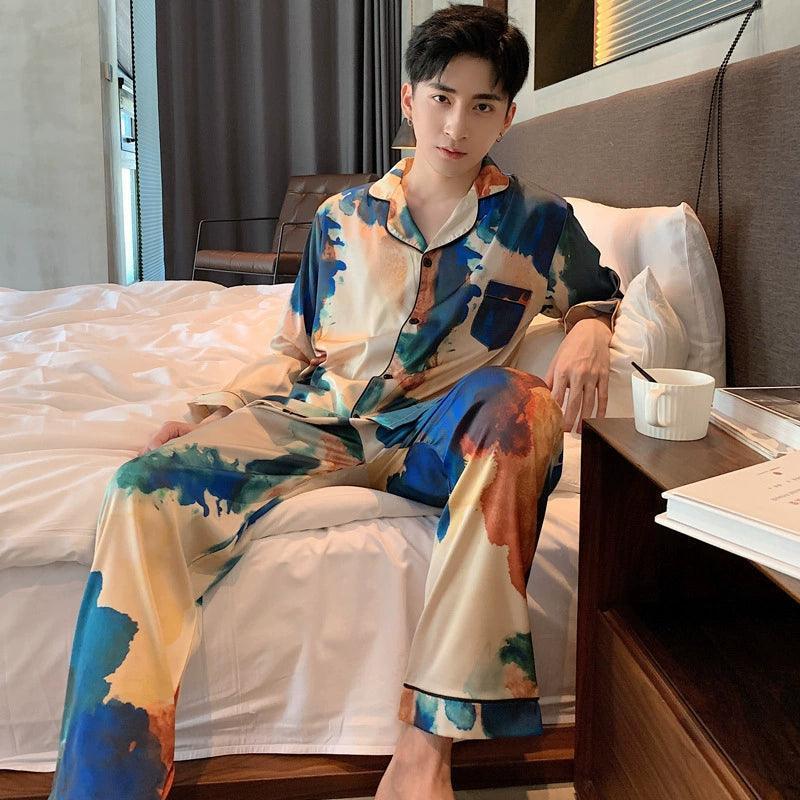 Men’s Stain Silk Pajama Set – Luxurious Silk Sleepwear for Men - ClubOn