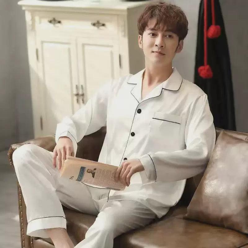 Men’s Stain Silk Pajama Set – Luxurious Silk Sleepwear - ClubOn