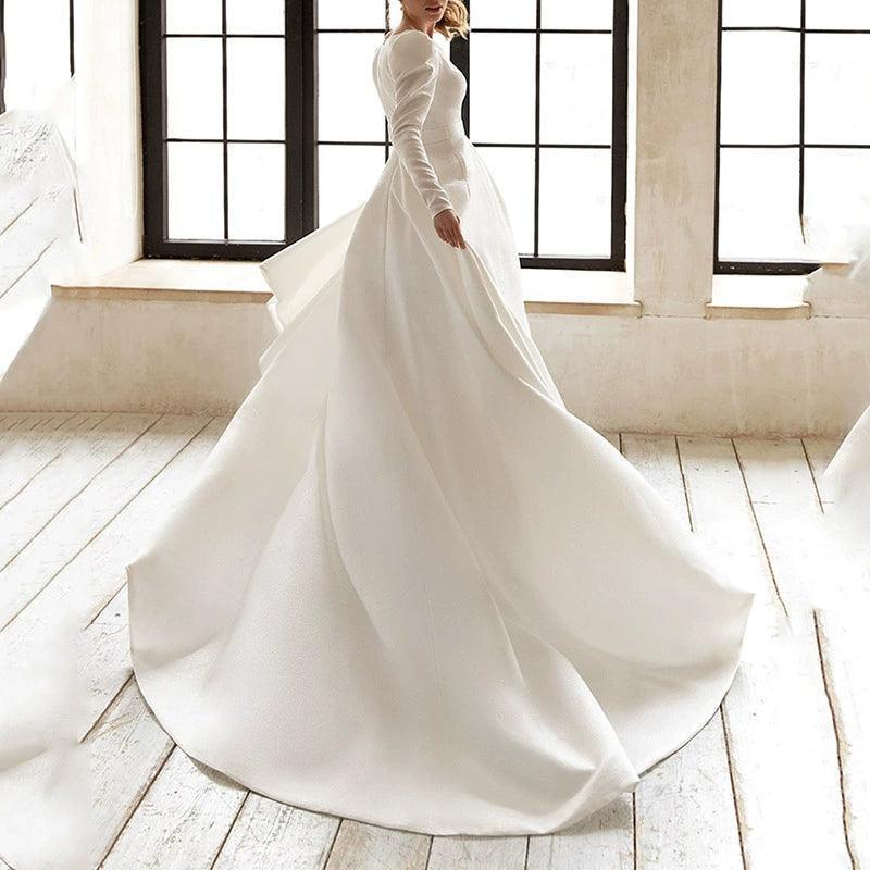 Temperament Evening Dress, White Slimming Elegant Gown - ClubOn