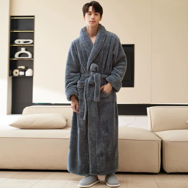 Men’s Sleeping Robes Bathrobes – Thick Large Size Comfort - ClubOn