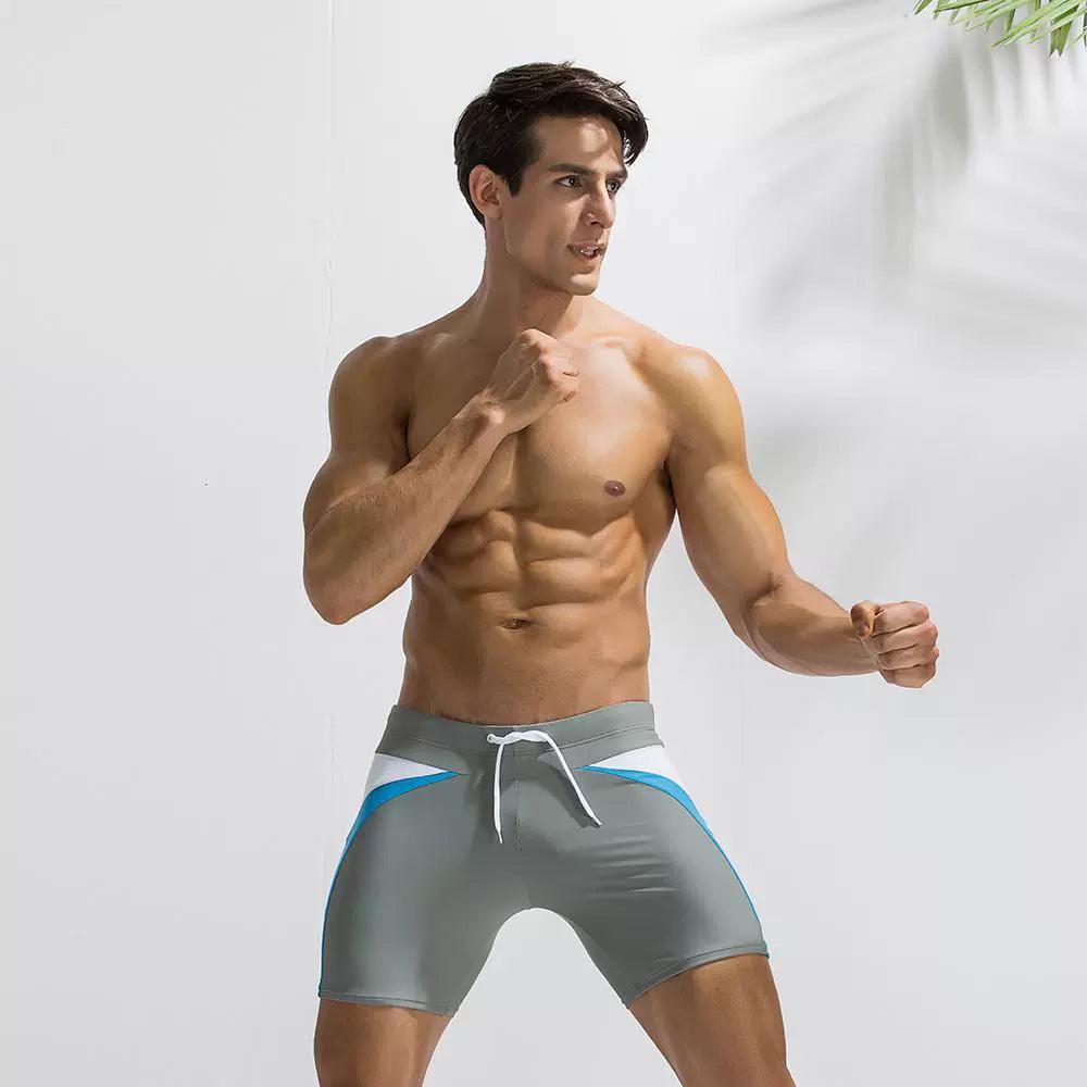 Men's Swimwear Shorts | Spliced Swim Boxer Trunks for Beach - ClubOn