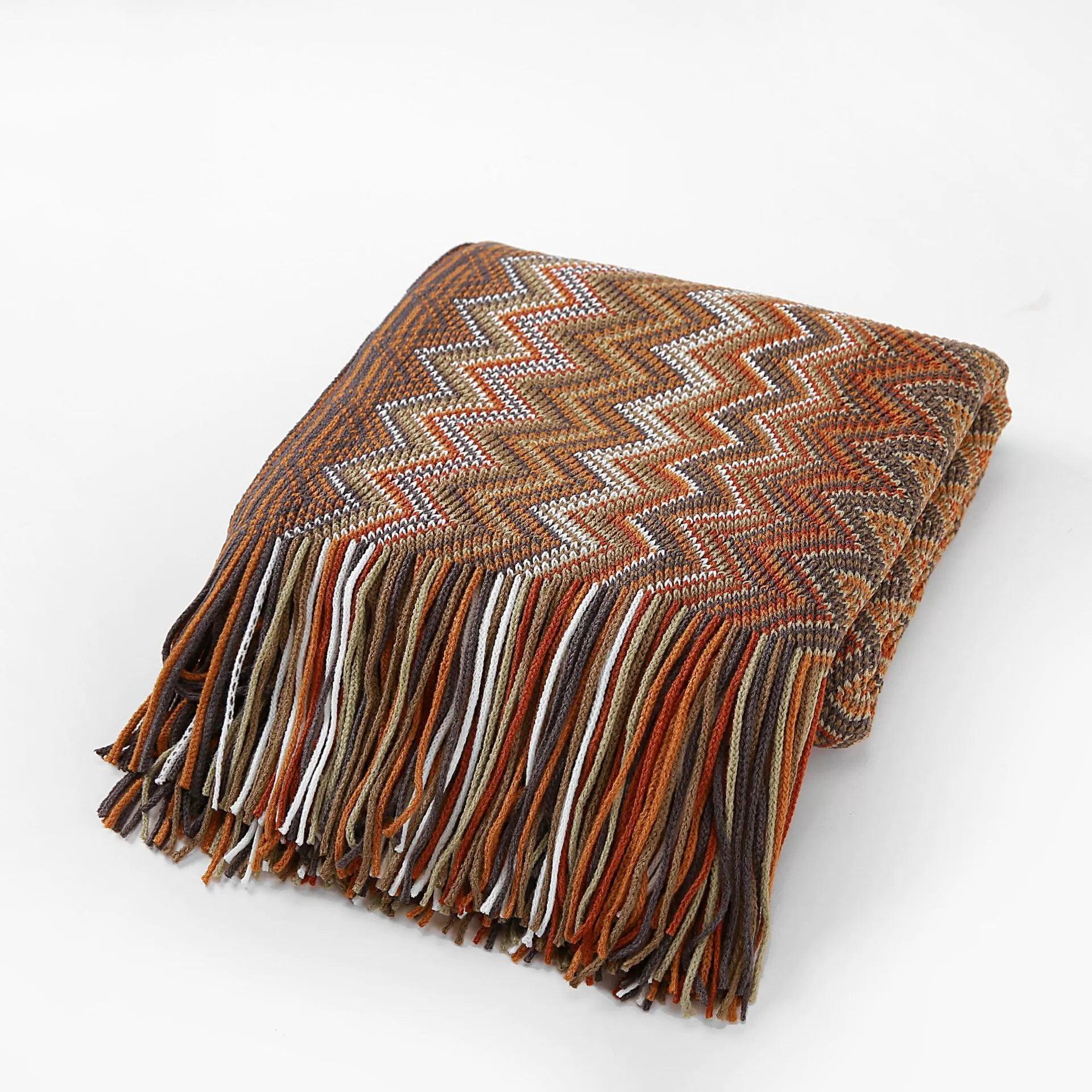 Bohemian Tassel Knitted Blanket – Sofa & Nap Throw - ClubOn