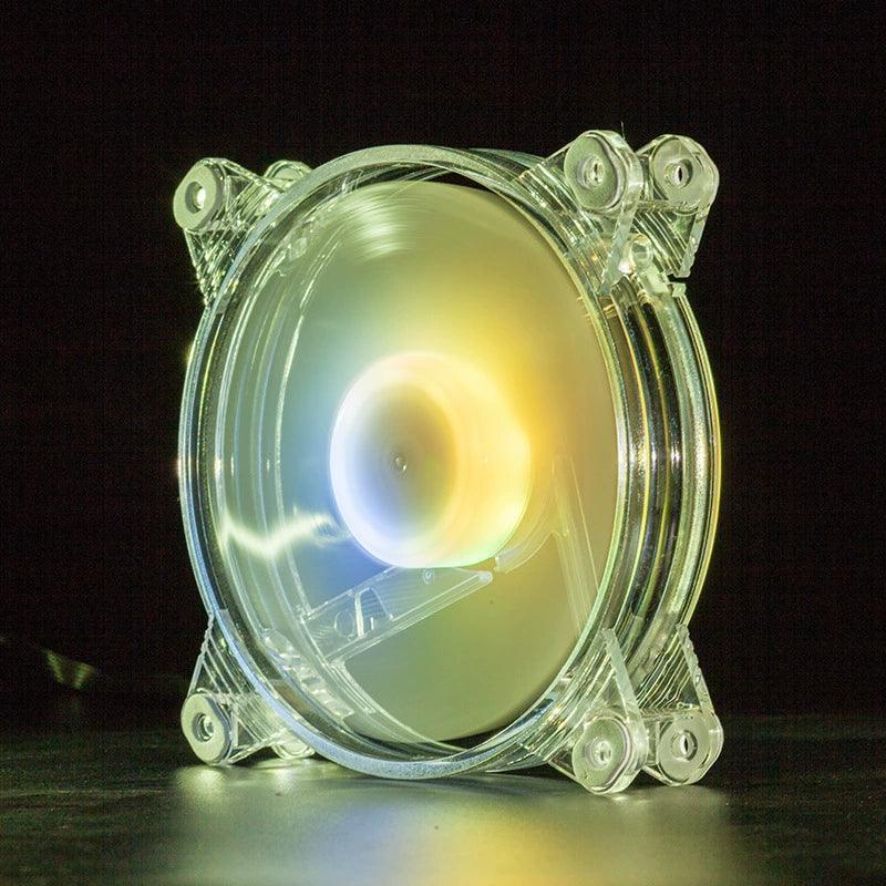 12CM Transparent Cooling Fan - Round Frame with LED Lights - ClubOn