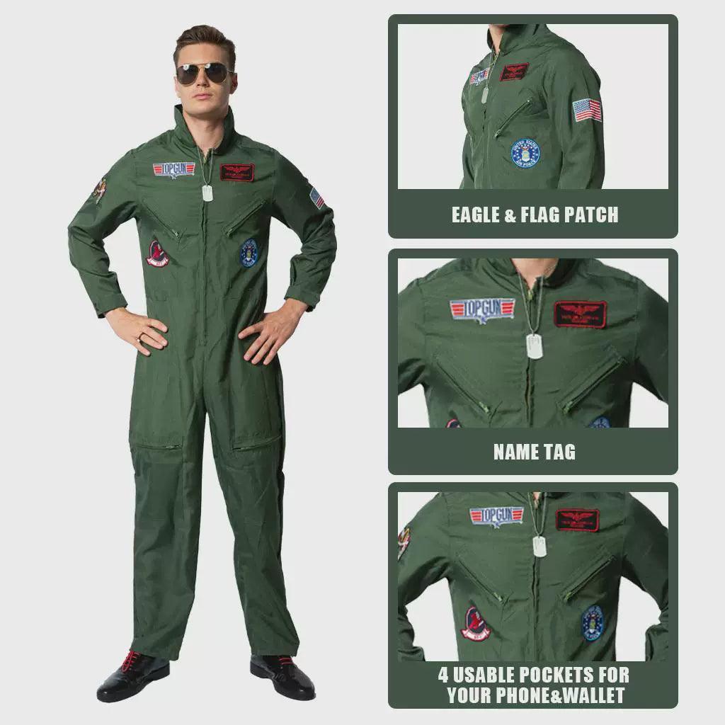 Top Gun Movie Cosplay Costume for Men – American Pilot Halloween Outfit - ClubOn
