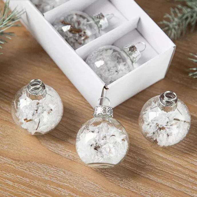 Christmas Transparent Snowflake Sequin Colored Ball Ornament - ClubOn