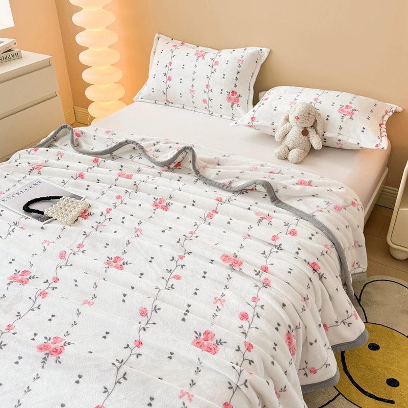 Milk Fleece Blanket – Winter Flannel & Coral Fleece Plus Velvet Nap Throw - ClubOn