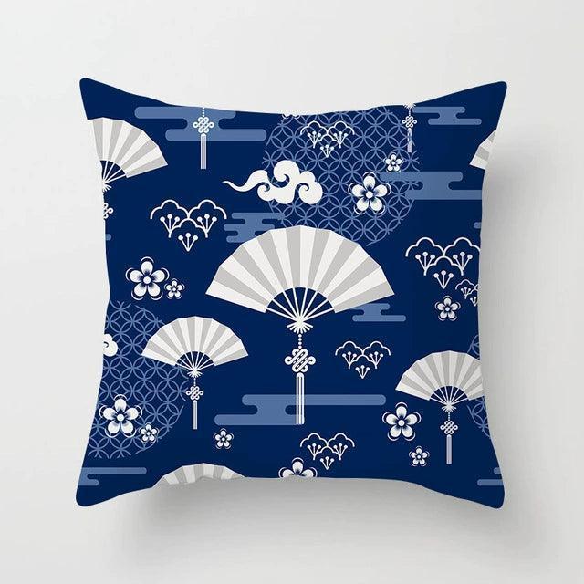 Blue White Porcelain Print Cushion Case – Bohemian Style Mandala Pillow Cover - ClubOn