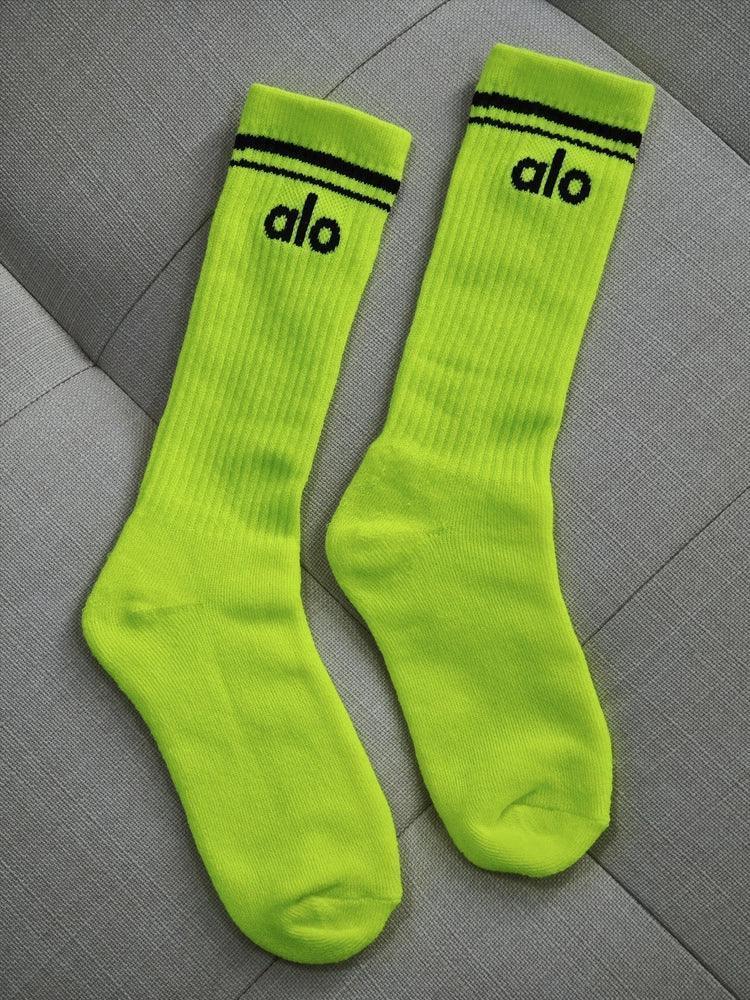 Alo Cotton 18cm Medium-Length Fashion Socks – Pure Cotton, Four Seasons, Sports Leisure, Couple Socks - ClubOn