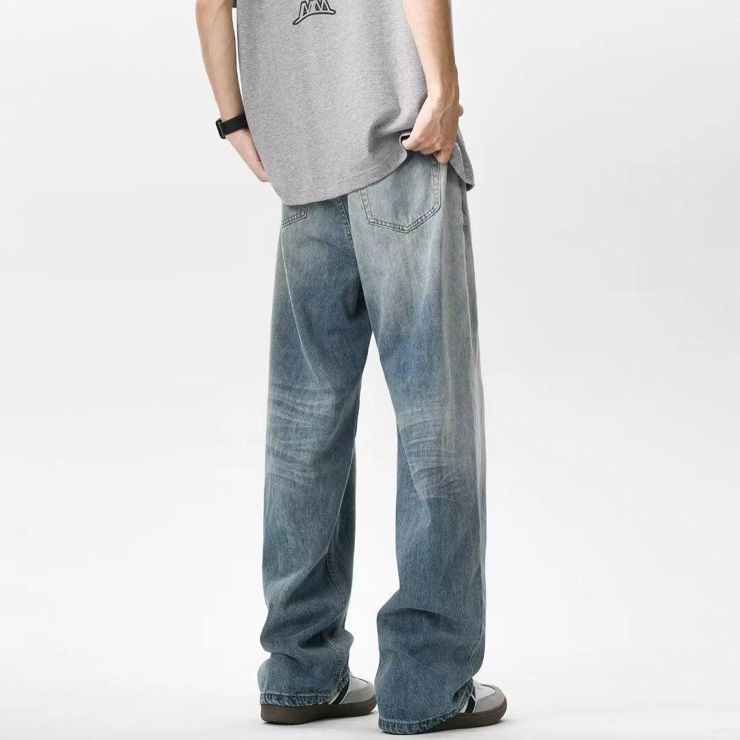 Retro Washed Wide-Leg Jeans - Unisex, Loose Fit - ClubOn