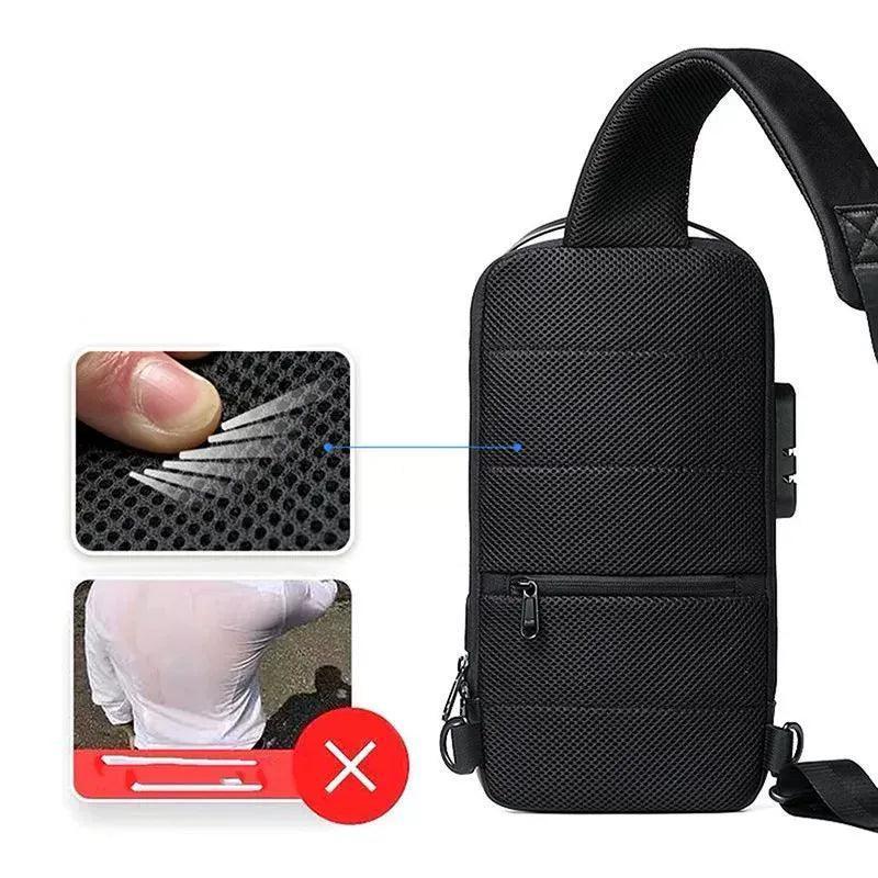 Men’s USB Crossbody Bag – Anti-Theft Shoulder Bag, Waterproof & Secure - ClubOn