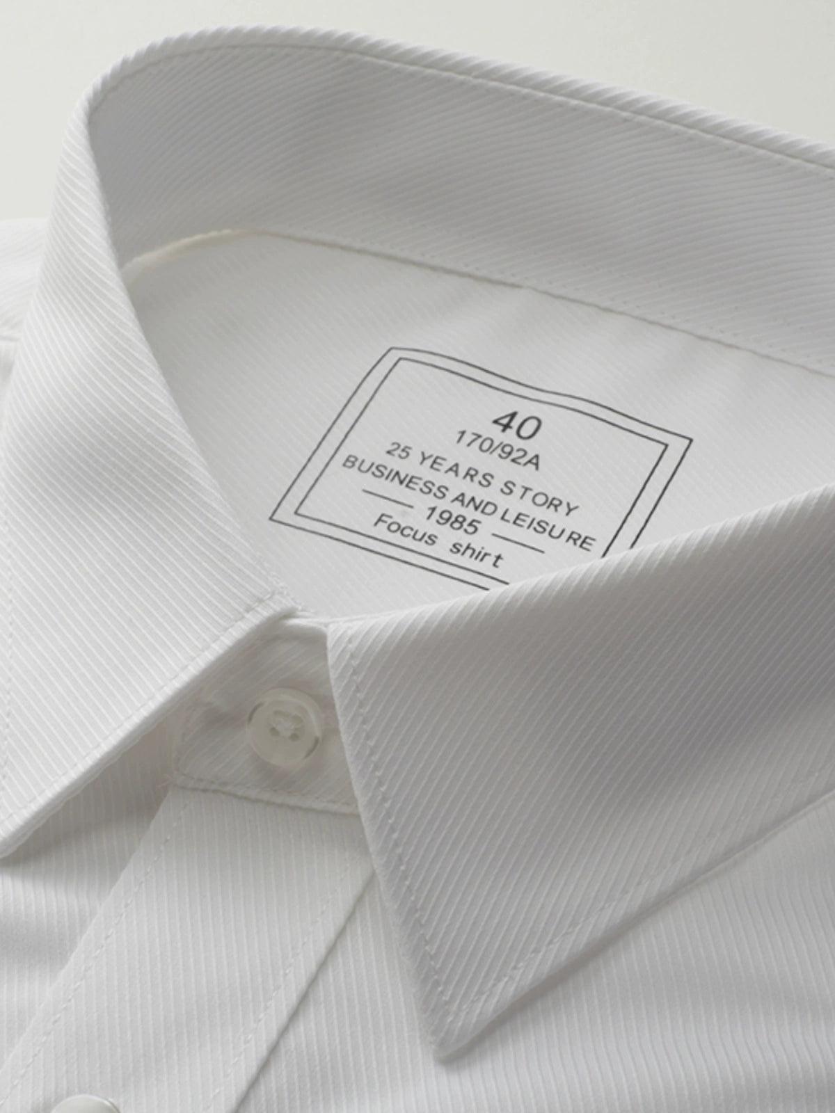 White Shirt for Men - Long-Sleeved & Short-Sleeved Slim Fit Business Casual & Wedding Shirt - ClubOn