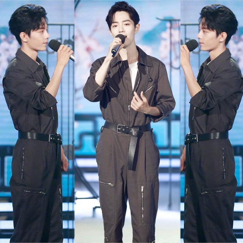 Men’s Workwear Jumpsuit – Casual Loose Long-Sleeve Overalls Suit - ClubOn