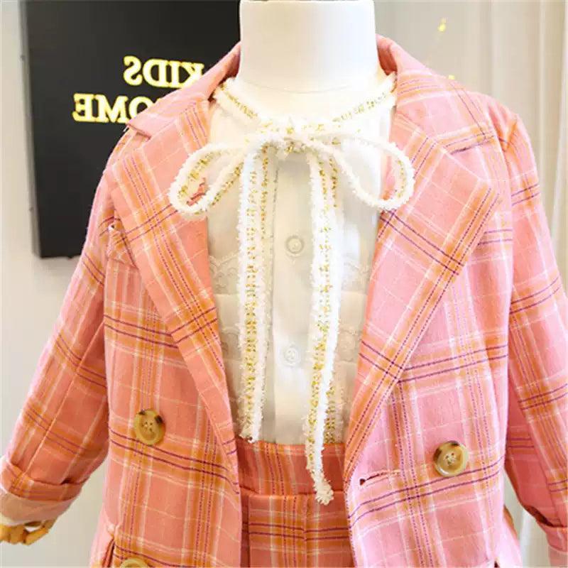 Kids Girls 2-Piece Dress Suit – Primary Blazer School Uniform - ClubOn