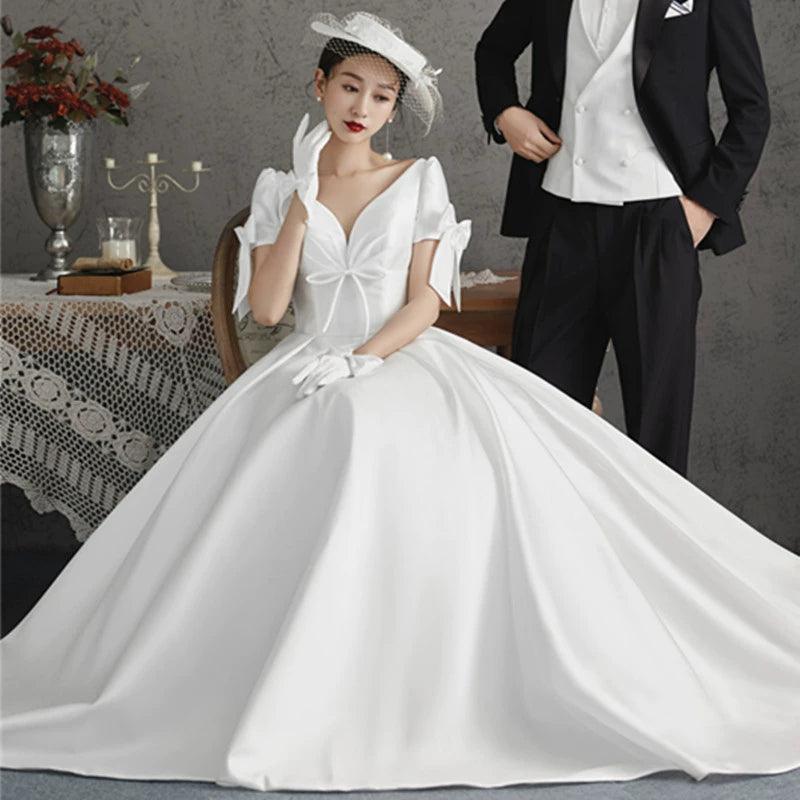 New Bridal Photography Dress, Vintage Deep Couples Street Shoot Gown - ClubOn