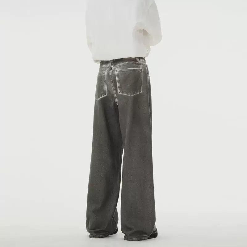 Men’s High Street Trend Loose Jeans – Waste Soil Dirty Design - ClubOn