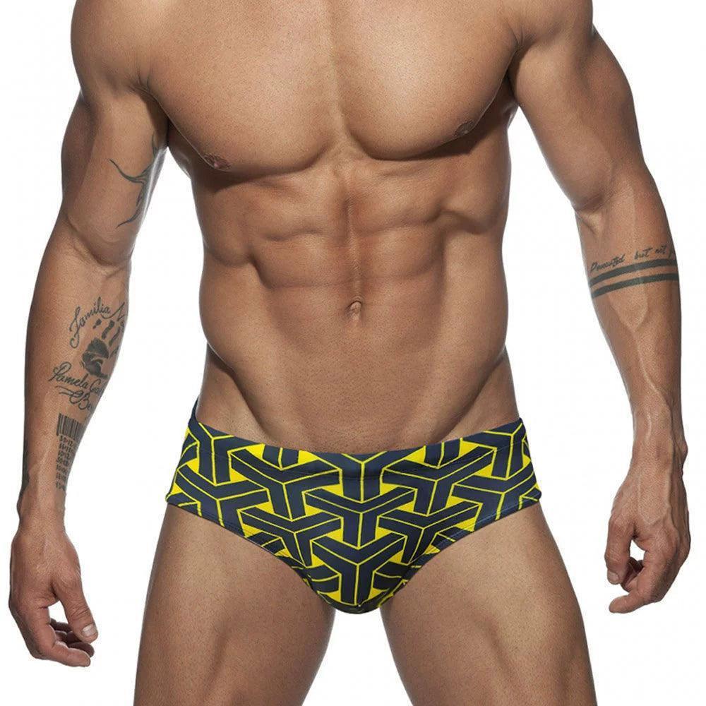 Men's Woven Pattern Triangle Swimwear | Trendy & Fashionable - ClubOn