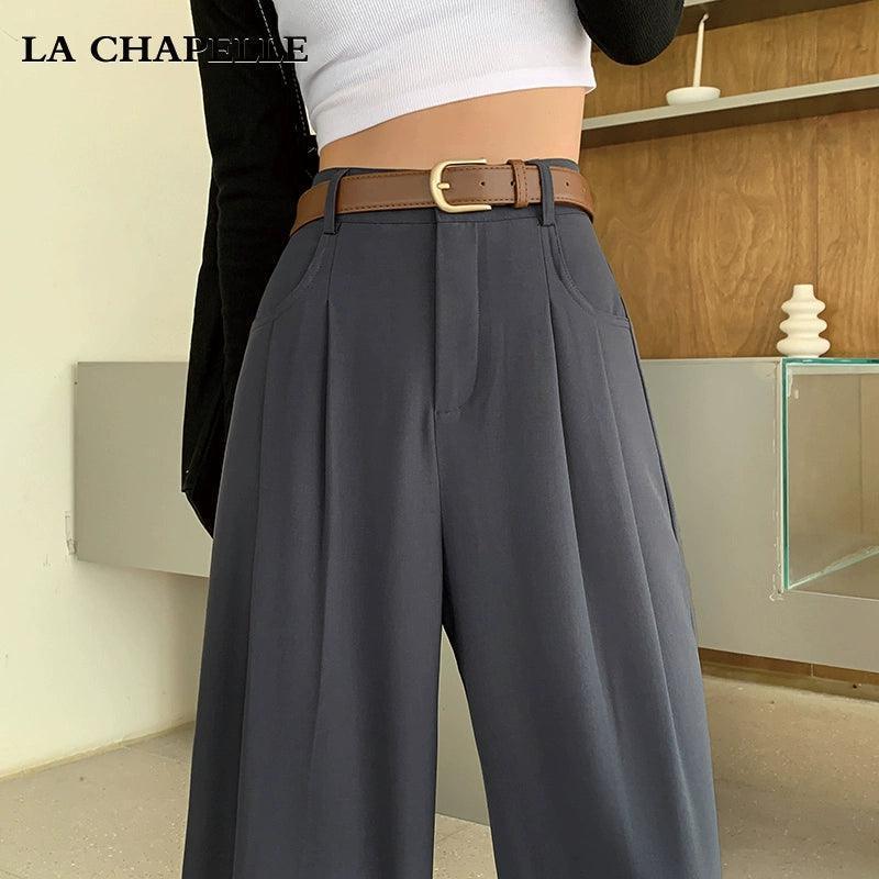 La Chapelle Off-White Wide-Leg Pants for Women - ClubOn