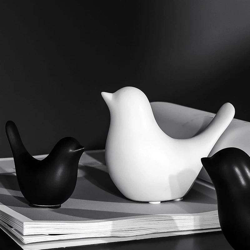 Sufa Nordic Creative White Ceramic Bird Figurines – Room Table Decor - ClubOn