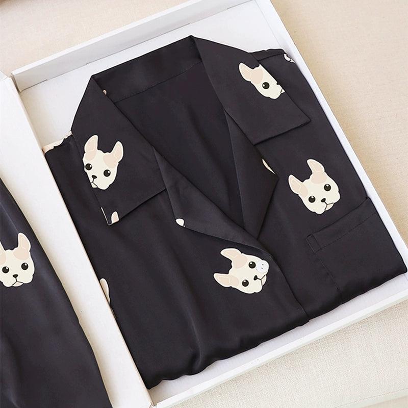 Silk Pajamas - Couple’s Long-Sleeve Silk Set for Spring & Autumn - ClubOn