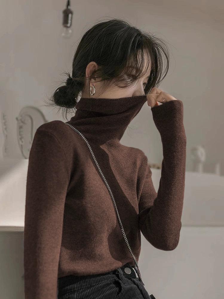 2024 Women's High Collar Wool Bottoming Shirt - ClubOn