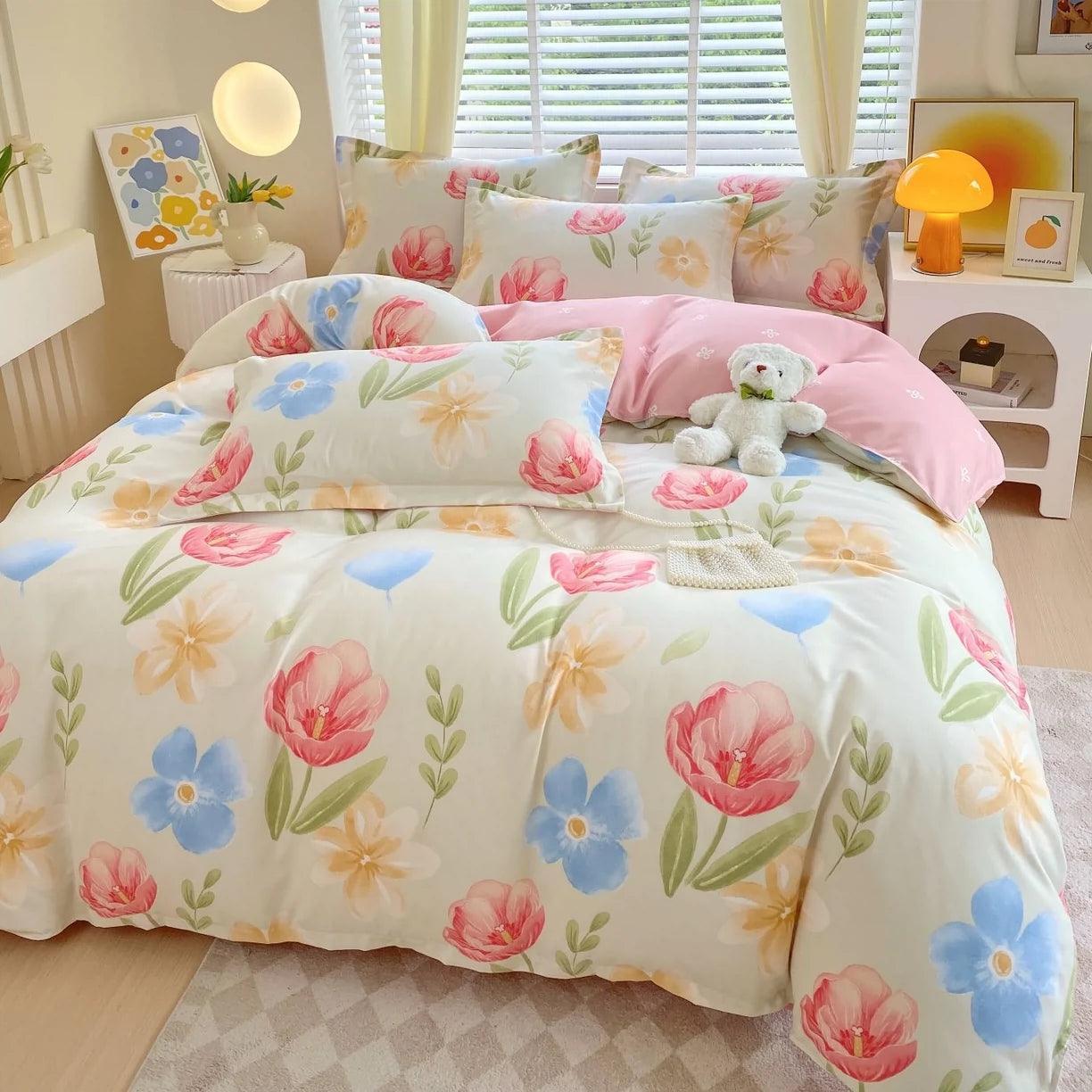 4-Piece Bedsheet Set – Blanket, Duvet Cover & Bed Sheet Linen - ClubOn