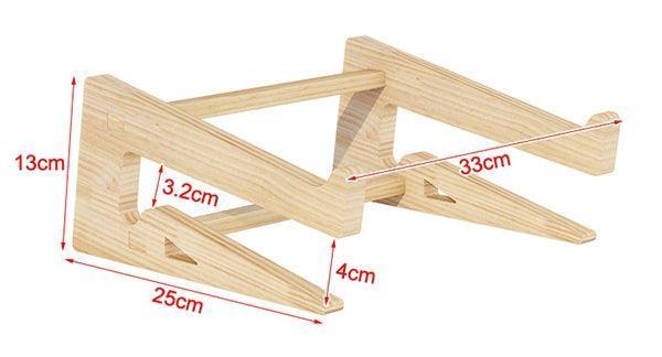 Solid Wood Laptop Stand - Creative Vertical Heightening Bracket - ClubOn