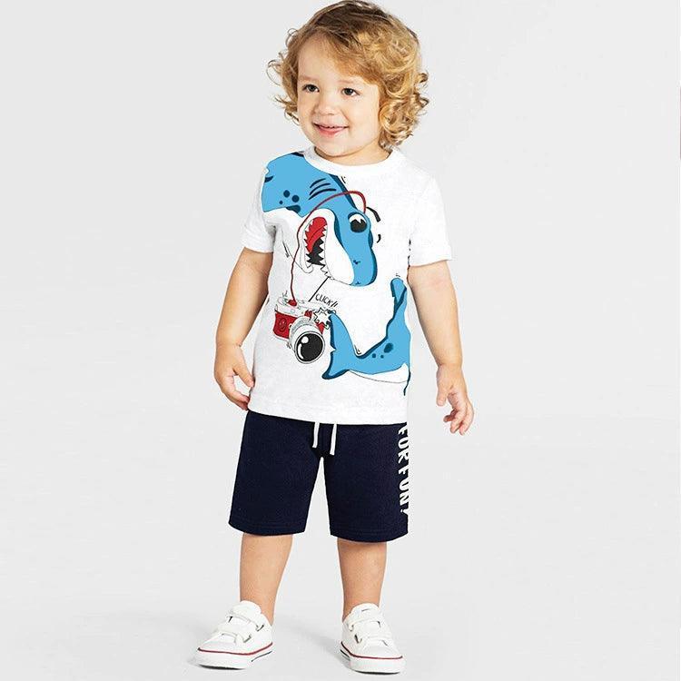 Boys Summer Dinosaur Short-Sleeved T-Shirt Set - Children's Outfit - ClubOn