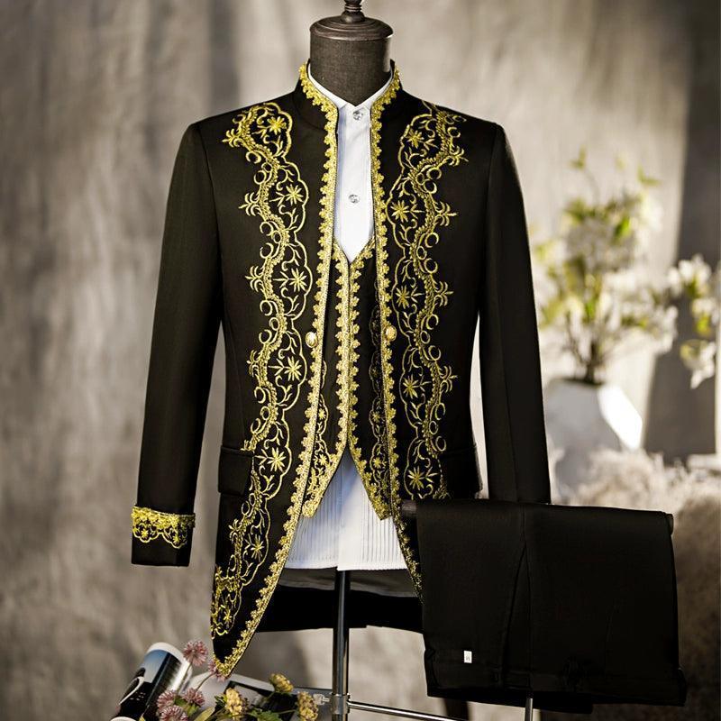 Men's Palace Retro Long Dress – European Drama Prince Stage Costume - ClubOn