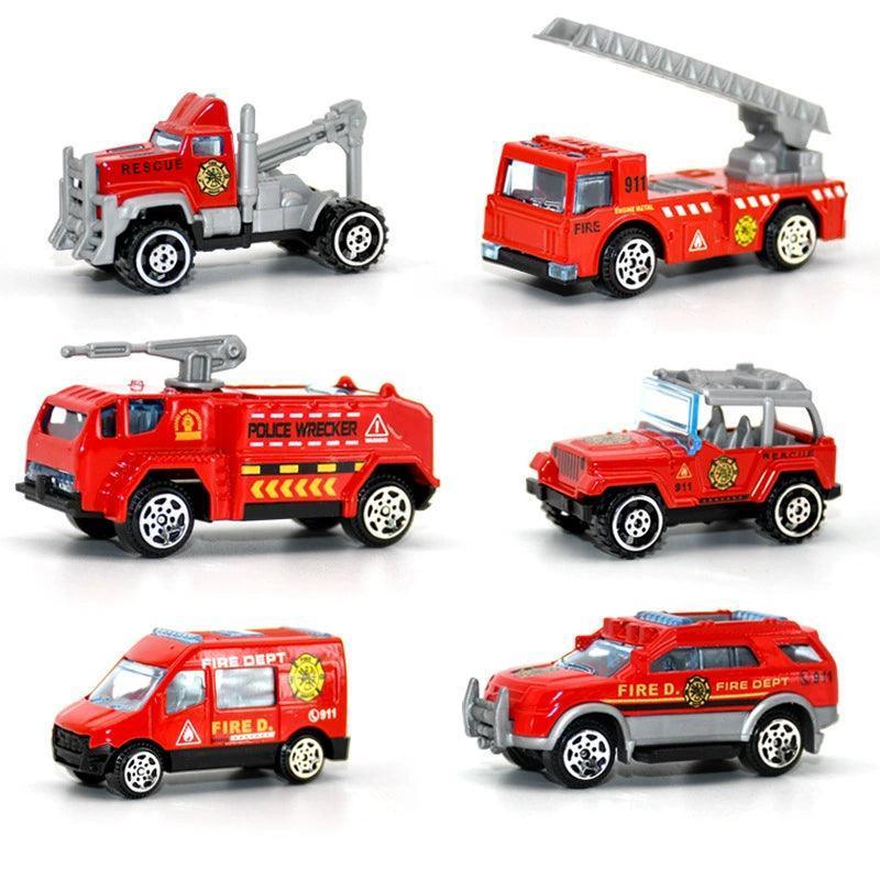 Small Alloy Car Toy Accessories – Engineering & Fire Truck Set - ClubOn