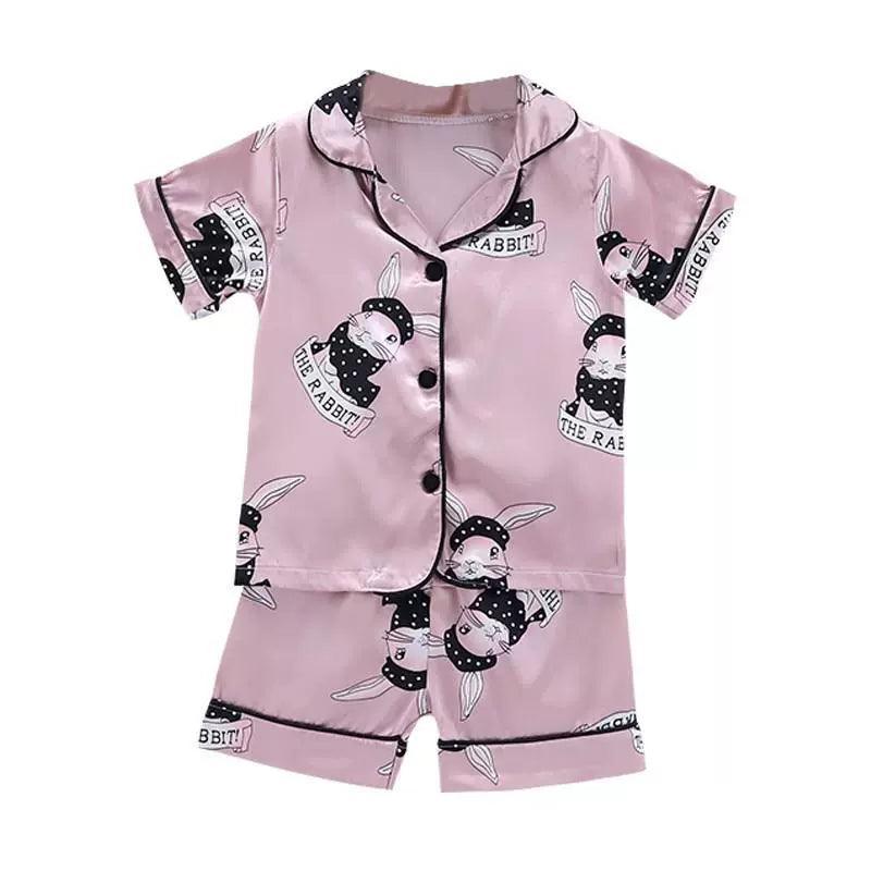 Leopard Silk Satin Pajama Set - Kids' Sleepwear for Boys & Girls - ClubOn