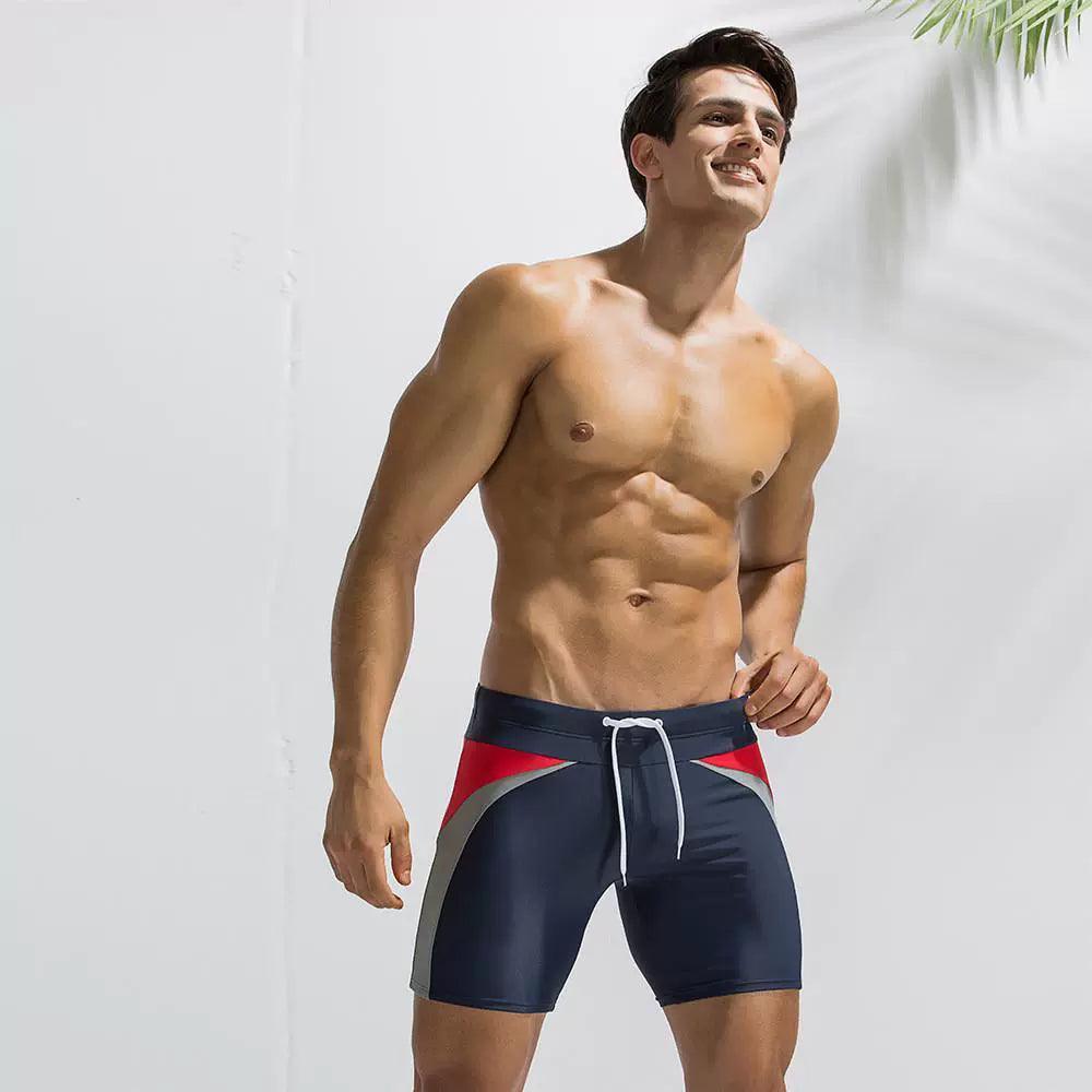 Men's Swimwear Shorts | Spliced Swim Boxer Trunks for Beach - ClubOn